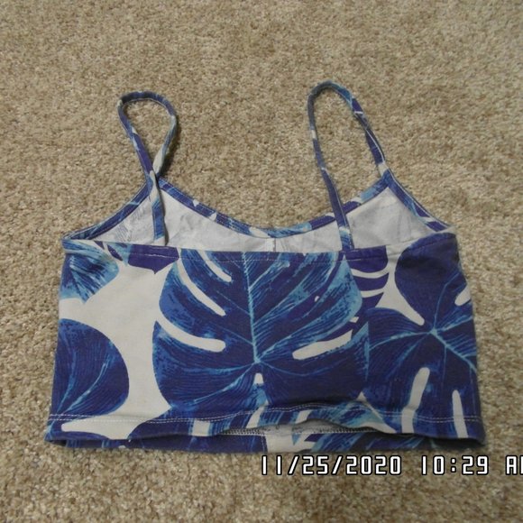 Blue and White Crop Top - Picture 3 of 4